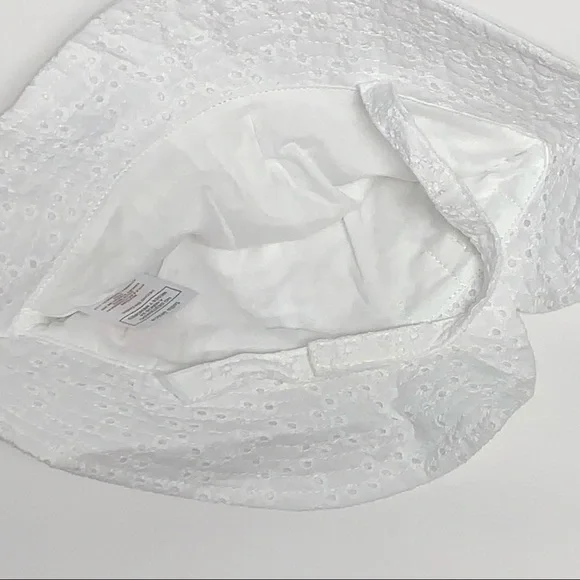 Wonder Nation |Girls Toddler One Size | White Eyelet Strap/Bow Sun Hat NEW NWT - Picture 6 of 10